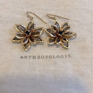 ANTHROPOLOGIE crystal flower earrings